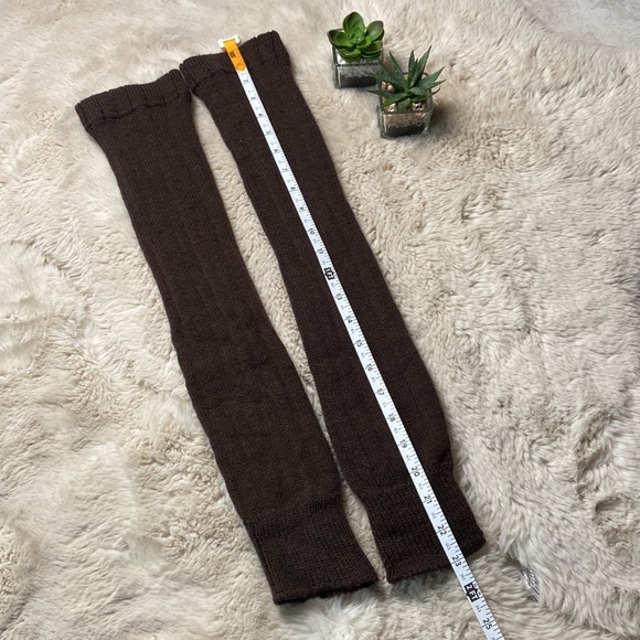 Leg Warmer Socks Knee High Chocolate Brown One Size - Picture 3 of 4